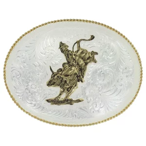 Boucle de ceinture Montana Silversmith Two Tone Classic Large Bull Rider