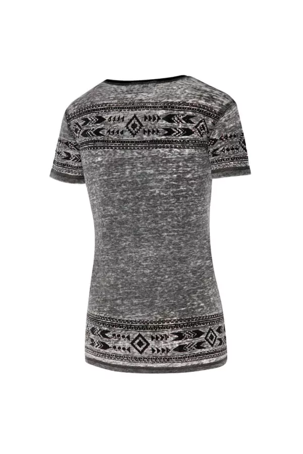 T-shirt noir et gris aux motifs aztèques Stars & Stripes Lana back